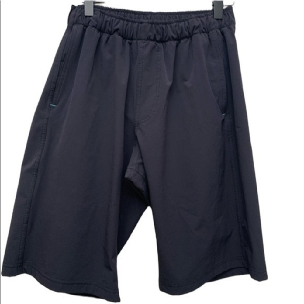 Myles Apparel Everyday Shorts Long Black Stretch Athletic Nylon Spandex